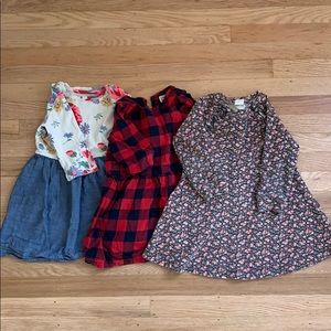 Bundle of 3 long sleeve Gap dresses 3T